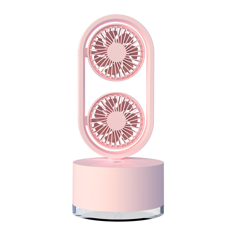 2-in-1 USB Desk Fan with Misting Humidifier – 3-Speed Spray Cooling Fan for Home & Office