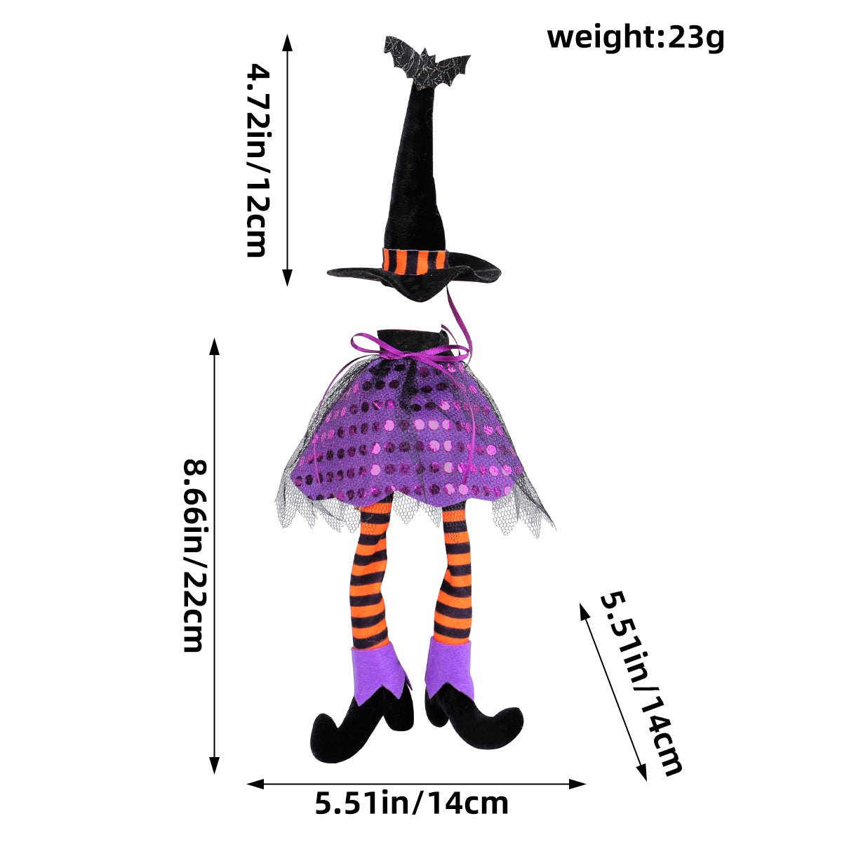 Halloween Witch Wine Bottle Cover – Spiderweb Dress & Striped Legs Novelty Bottle Topper Decoration
