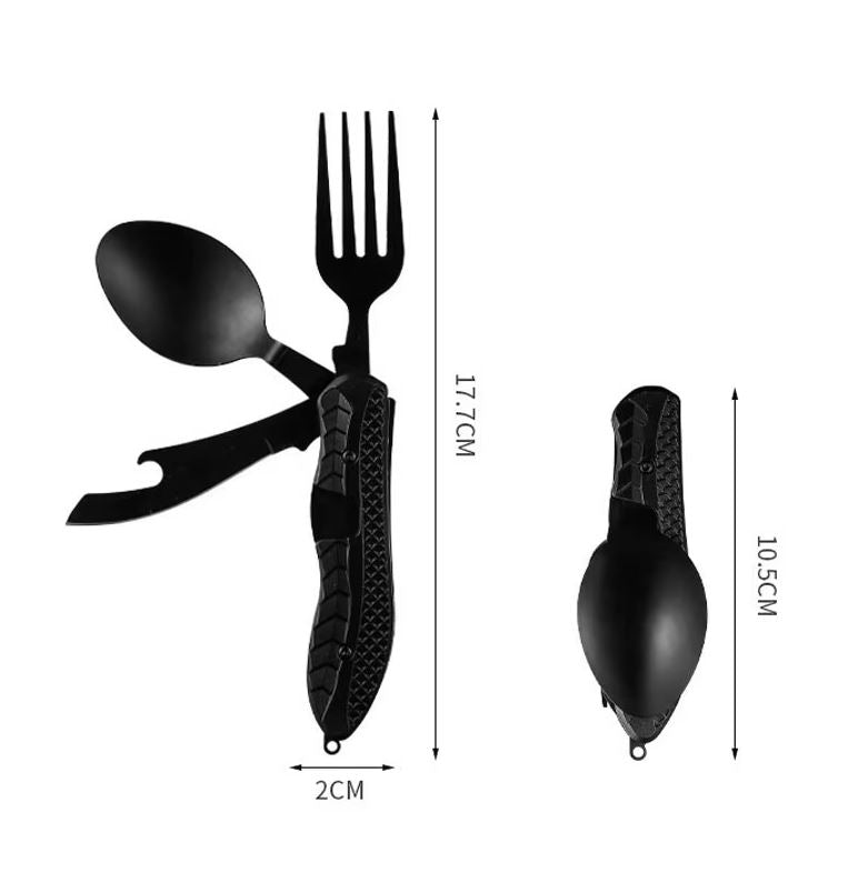 Detachable Folding Stainless Steel Camping Cutlery Set, Knife Fork Spoon