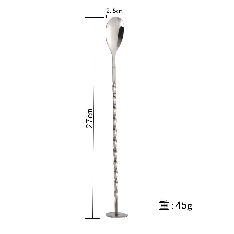 Stainless Steel Teardrop Bar Spoon – Threaded Cocktail Stirring Spoon