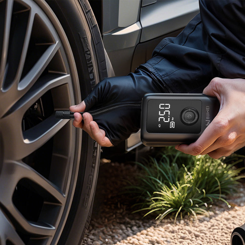 Rechargeable Electric Tire Inflator Pump – 150 PSI with LCD Display & LED Light, for Cars, Bikes & More