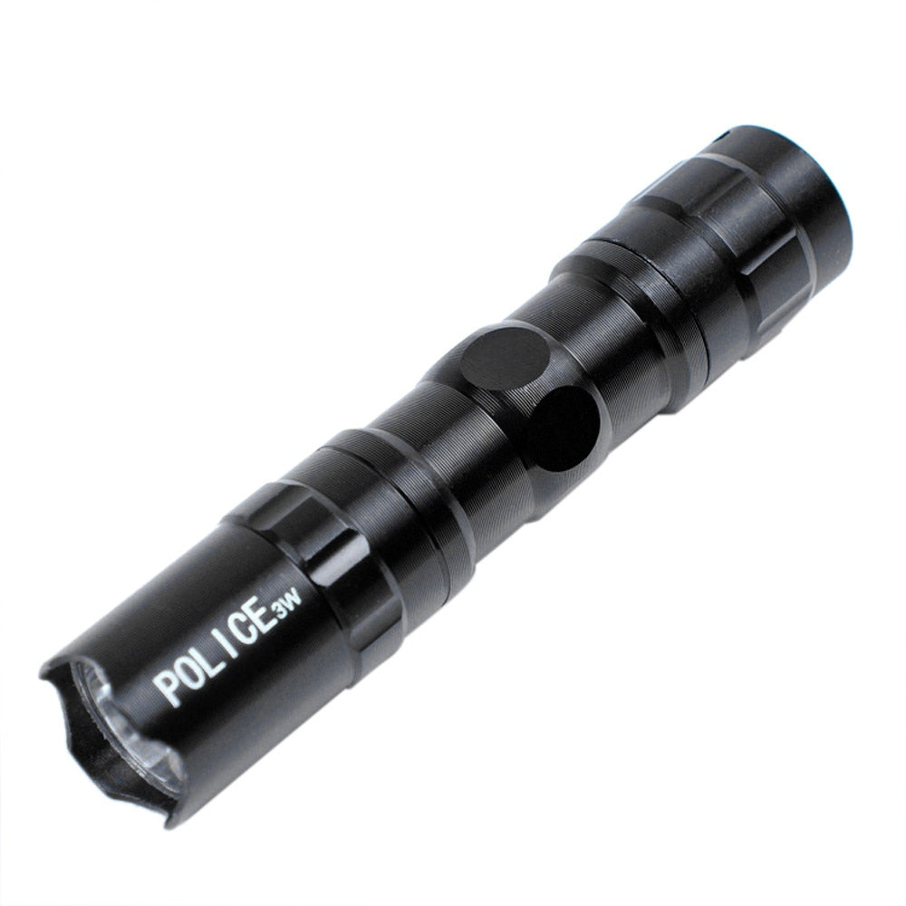 Mini 3W LED Flashlight with Strap, 1 AA Battery