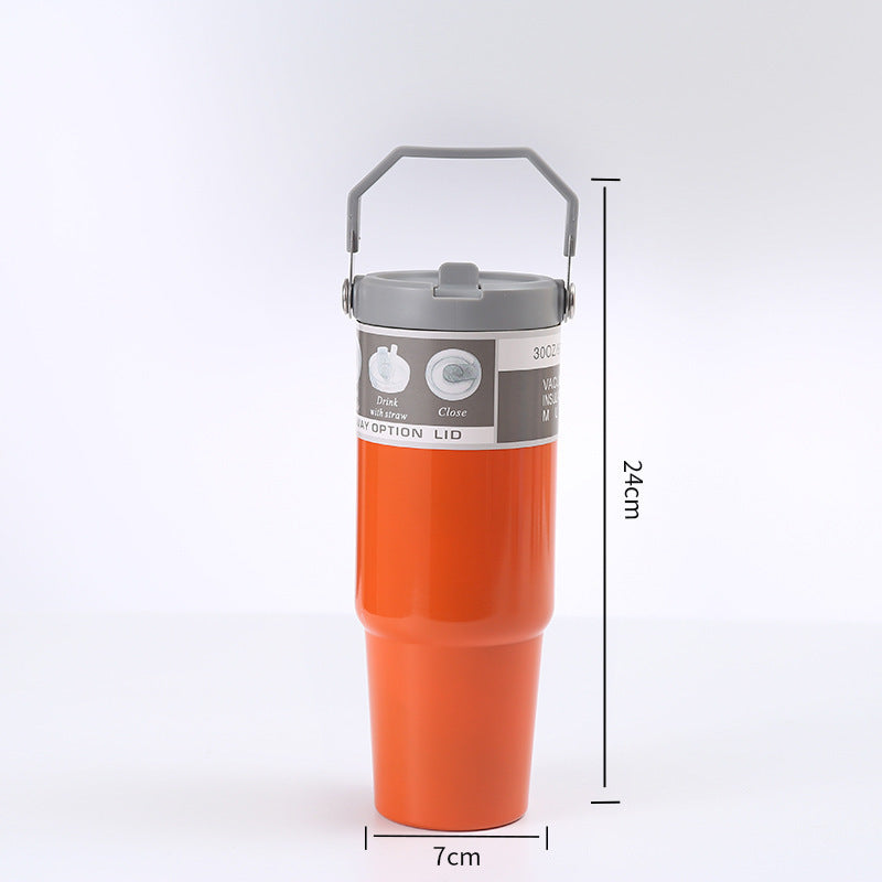 20oz/30oz Insulated Stainless Steel Car Cup with Handle & Lid – Vacuum Travel Tumbler