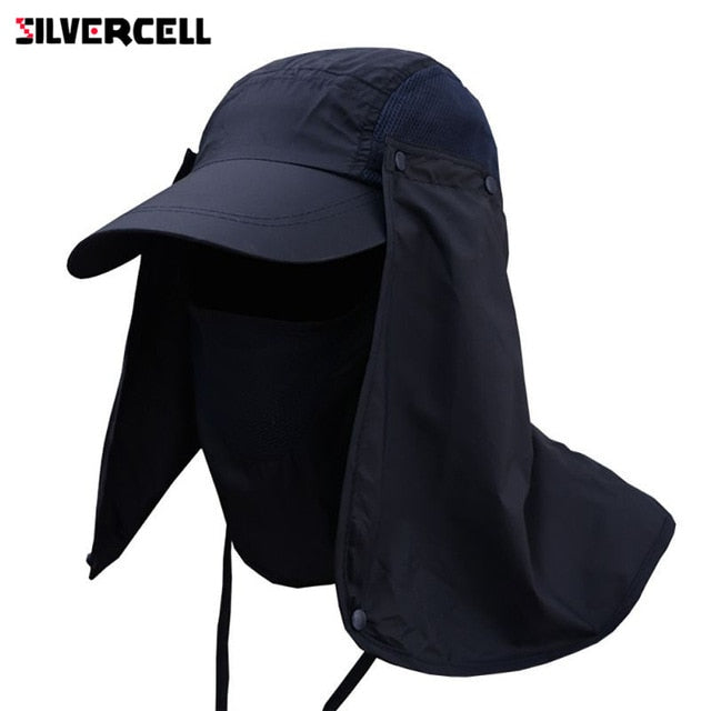 Unisex Flap Sun Hat with Removable Neck & Face Cover
