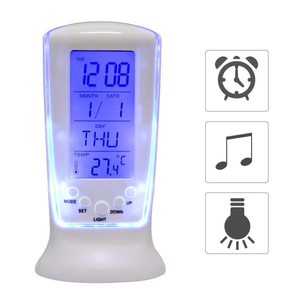 Digital LED Alarm Clock with Temperature & Calendar Display