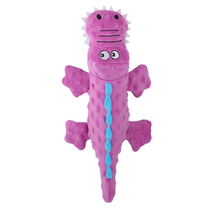 Crocodile Plush Squeaky & Crinkle Dog Toy – Bumpy Texture, BB Squeaker, Crinkle Legs | Soft Chew & Squeak | Dogs | Blue, Green & Purple