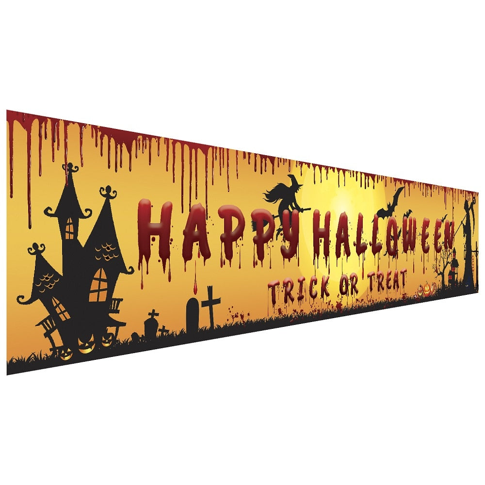 250 × 48 cm Halloween Hanging Banner & Party Backdrop