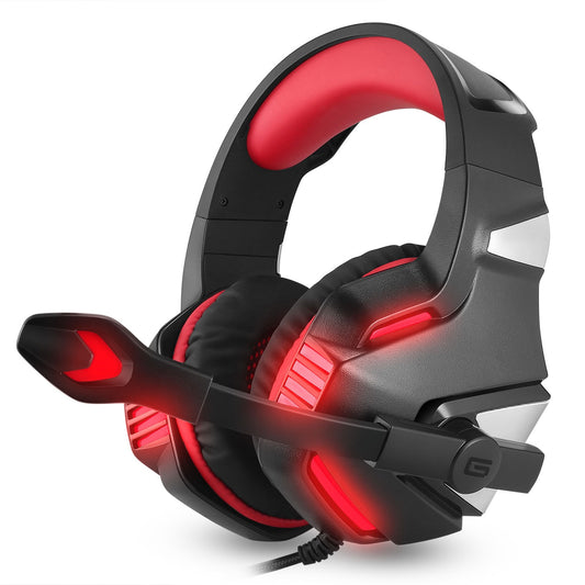 Wired RGB Gaming Headset with 50mm Drivers and Adjustable Microphone
