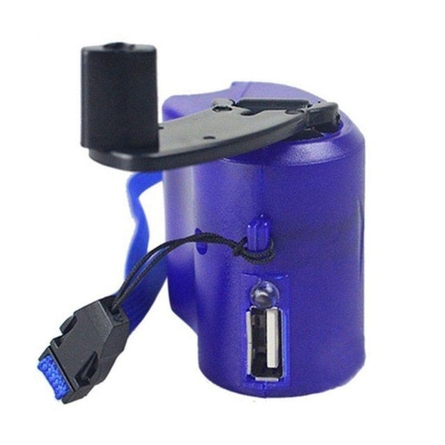 Hand-Crank USB Emergency Charger with LED Light, 5V/600mA