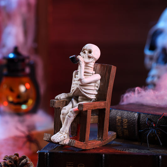 White Resin Halloween Skeleton Decoration