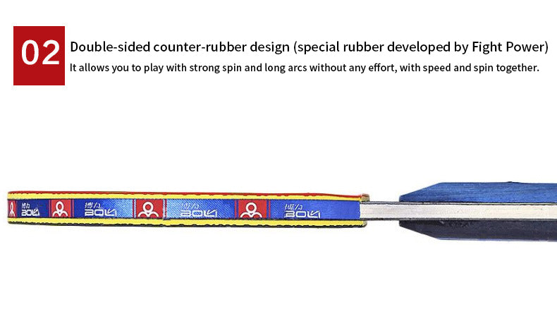 A10 Double-Sided Table Tennis Racket Set with 7-Layer Blade