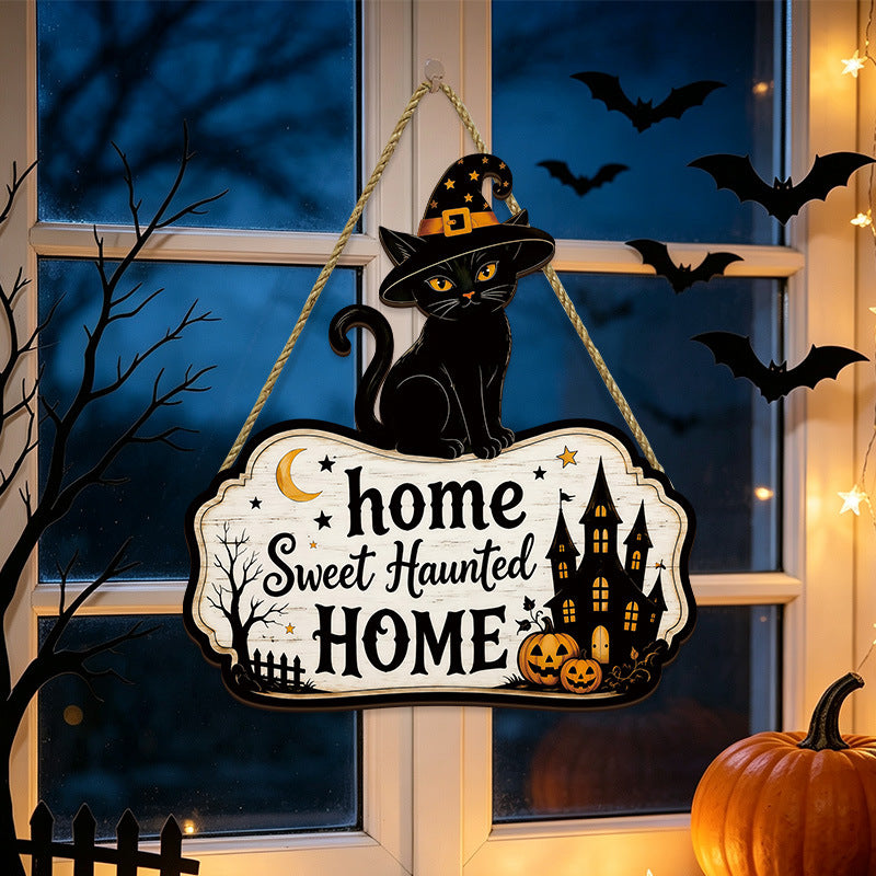 Halloween Wooden Black Cat Door & Wall Decoration