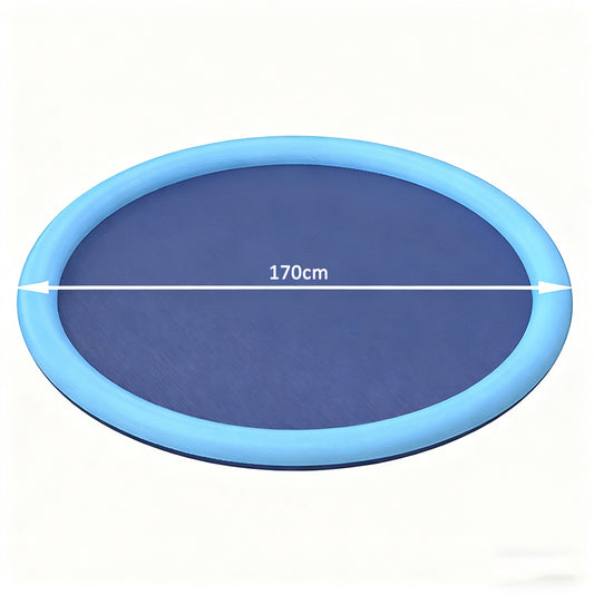 Thickened PVC Pet Splash Pad & Sprinkler Mat – Inflatable Ring Border, Hose-Connect Water Play | 4 Sizes | Indoor & Outdoor