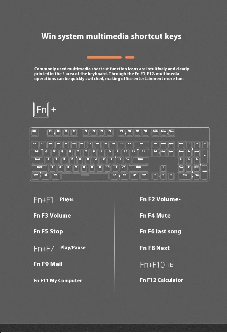 K880 104-Key Hot-Swappable Wired Mechanical Keyboard