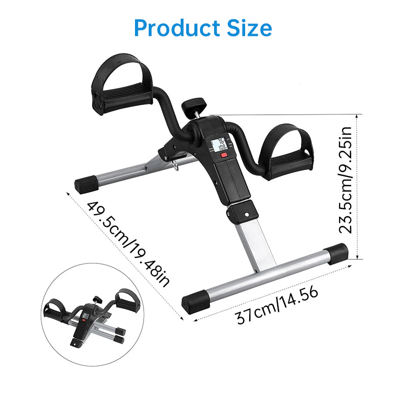 Space-Saving Mini Exercise Bike with LCD Monitor & Adjustable Resistance – Arm & Leg Workout, Black/Silver