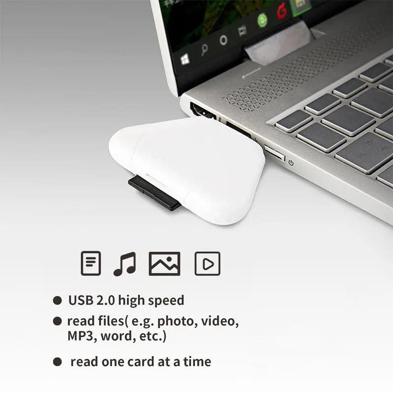 3-in-1 SD & TF Memory Card Reader with USB 2.0 and Type-C
