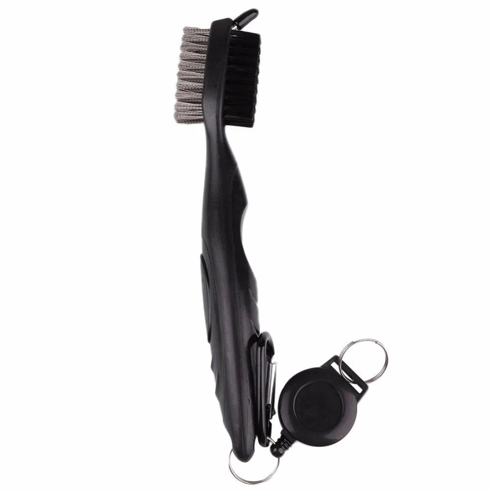 Double-Sided Golf Groove Cleaning Brush – Clips to Bag with Keychain