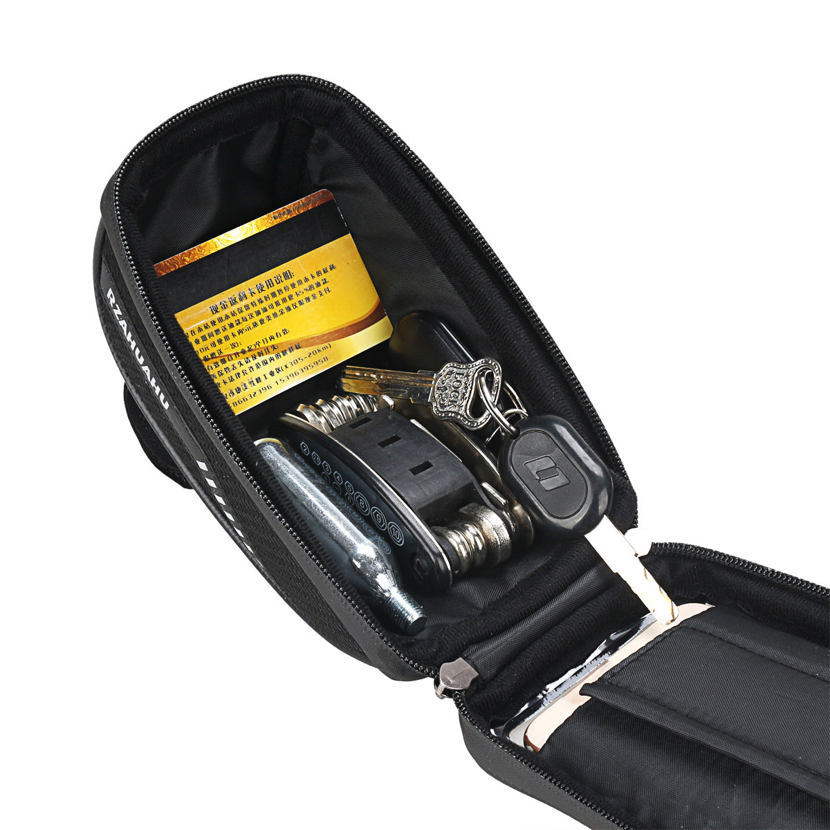 1.2L Bicycle Top-Tube Phone Bag with Touchscreen Window