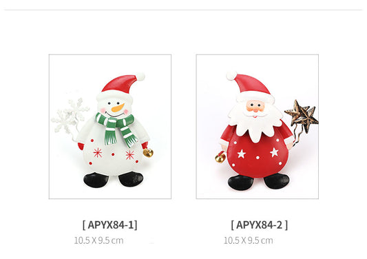 Christmas Wine Bottle Topper Figurine – Painted Metal Santa Claus & Snowman with Jingle Bell | Holiday Decoration