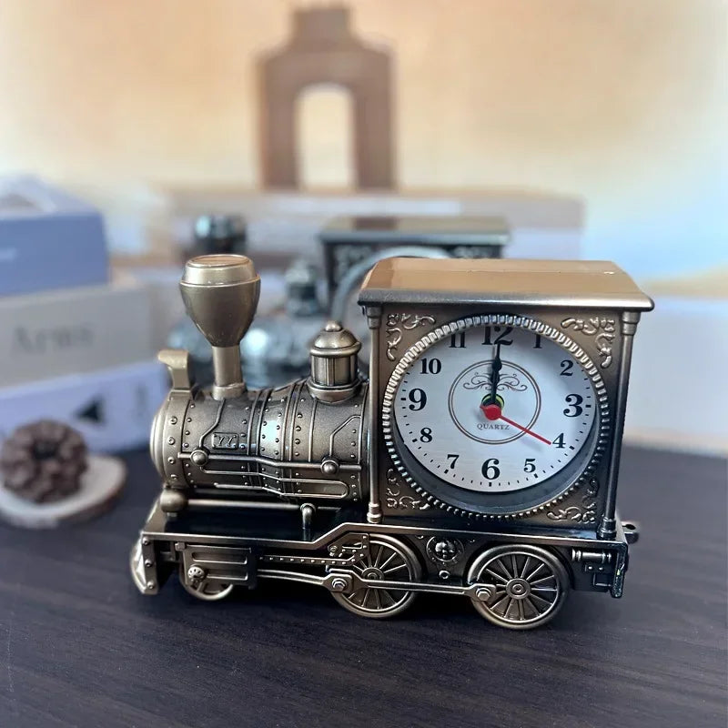 Vintage Steam Train Alarm Clock | Retro Locomotive Desk Clock