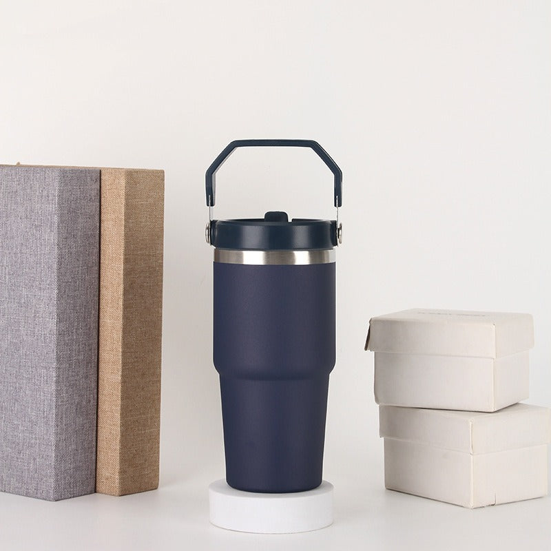 20oz/30oz Insulated Stainless Steel Car Cup with Handle & Lid – Vacuum Travel Tumbler
