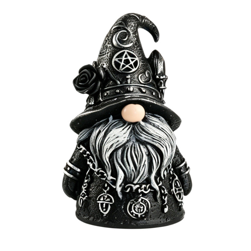 Gothic Wizard Dwarf Resin Figurine for Halloween Decor