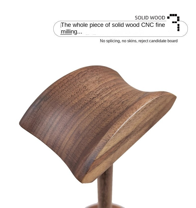 KOF Pattern Solid Wood Headphone Stand for Over-Ear Headphones