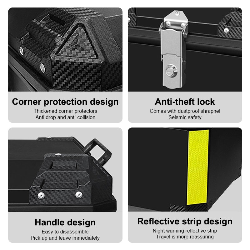 45L Motorcycle Top Case – Quick Release Trunk for BMW R1200GS/R1250GS, Honda, Kawasaki, Suzuki