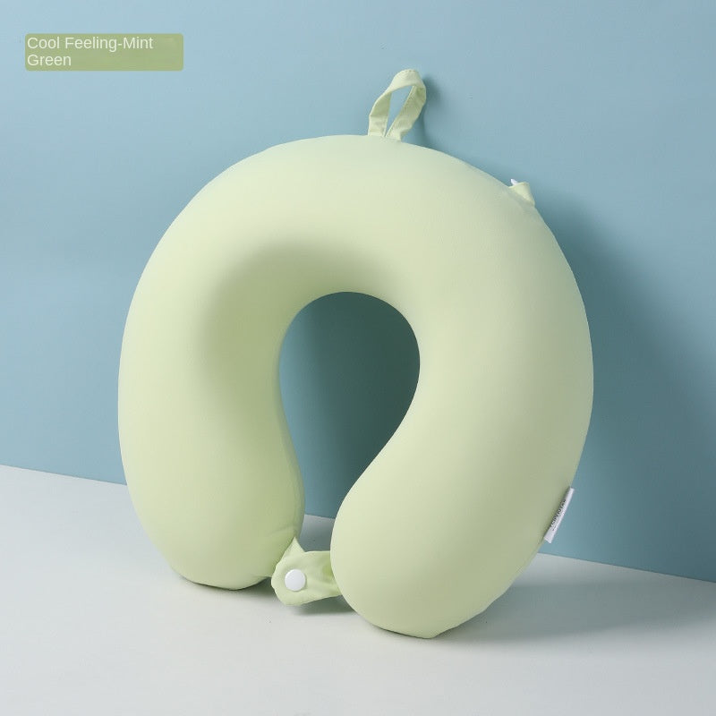 Memory Foam Travel U-Shaped Neck Pillow – Portable Airplane & Nap Pillow with EVA Storage Box