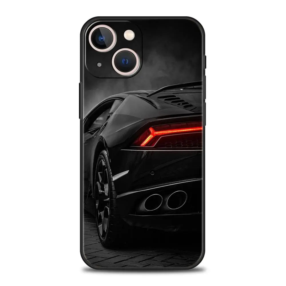 Blue & Red JDM Sports Car TPU Phone Case for iPhone 12–15