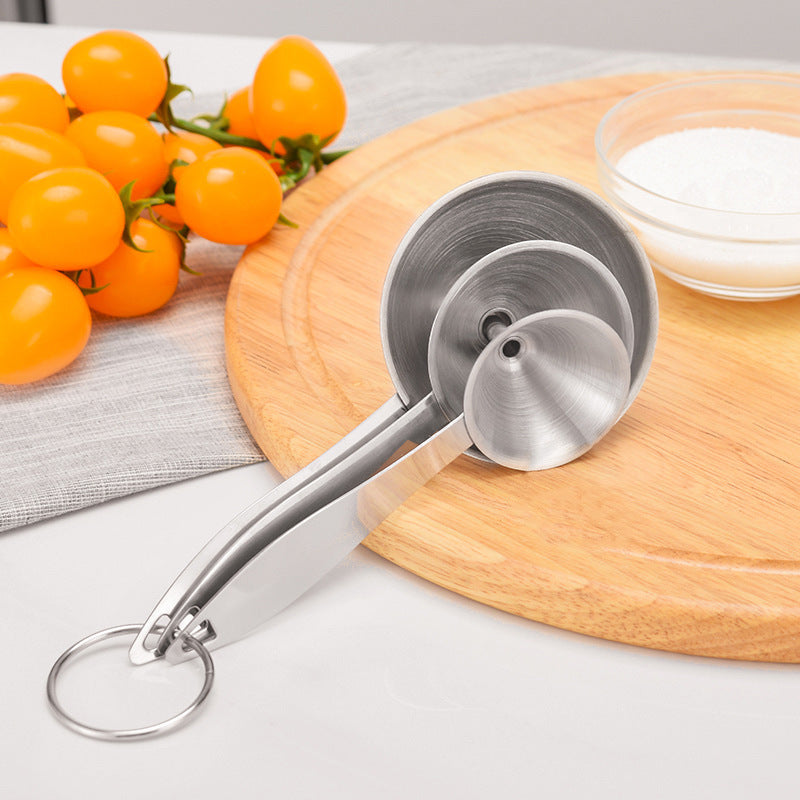 3-Piece Stainless Steel Mini Funnel Set | Oil, Wine & Kitchen Liquid Funnels