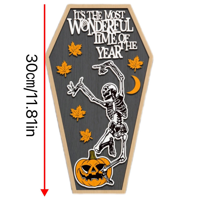 Wooden Halloween Skeleton Desk Decoration