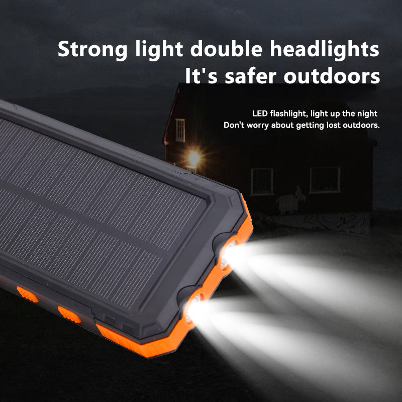 10,000mAh Solar Power Bank with Flashlights & Compass