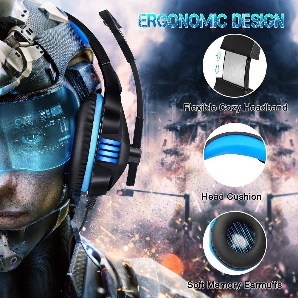 Wired RGB Gaming Headset with 50mm Drivers and Adjustable Microphone