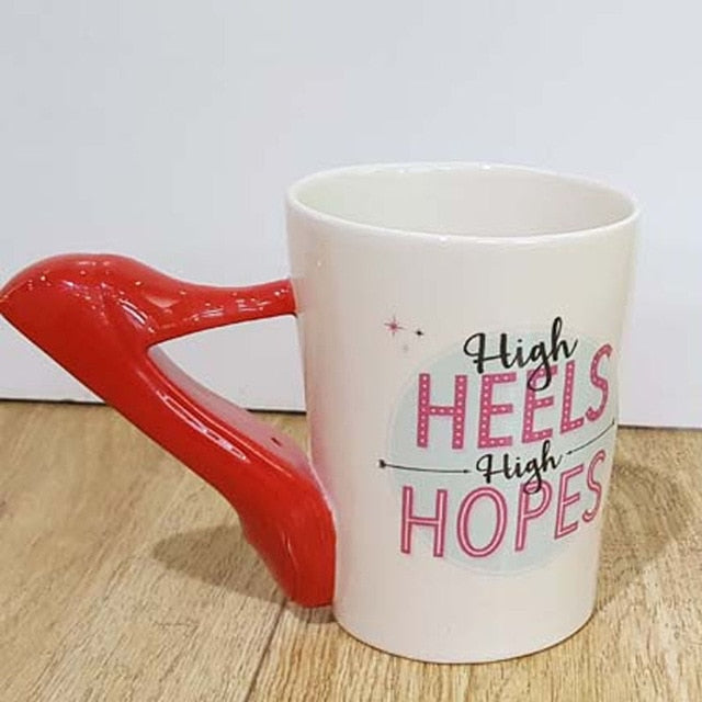 300ml Creative Ceramic Mug – Beauty Tool Shaped Handle (Lipstick, Comb, Hair Dryer & More)