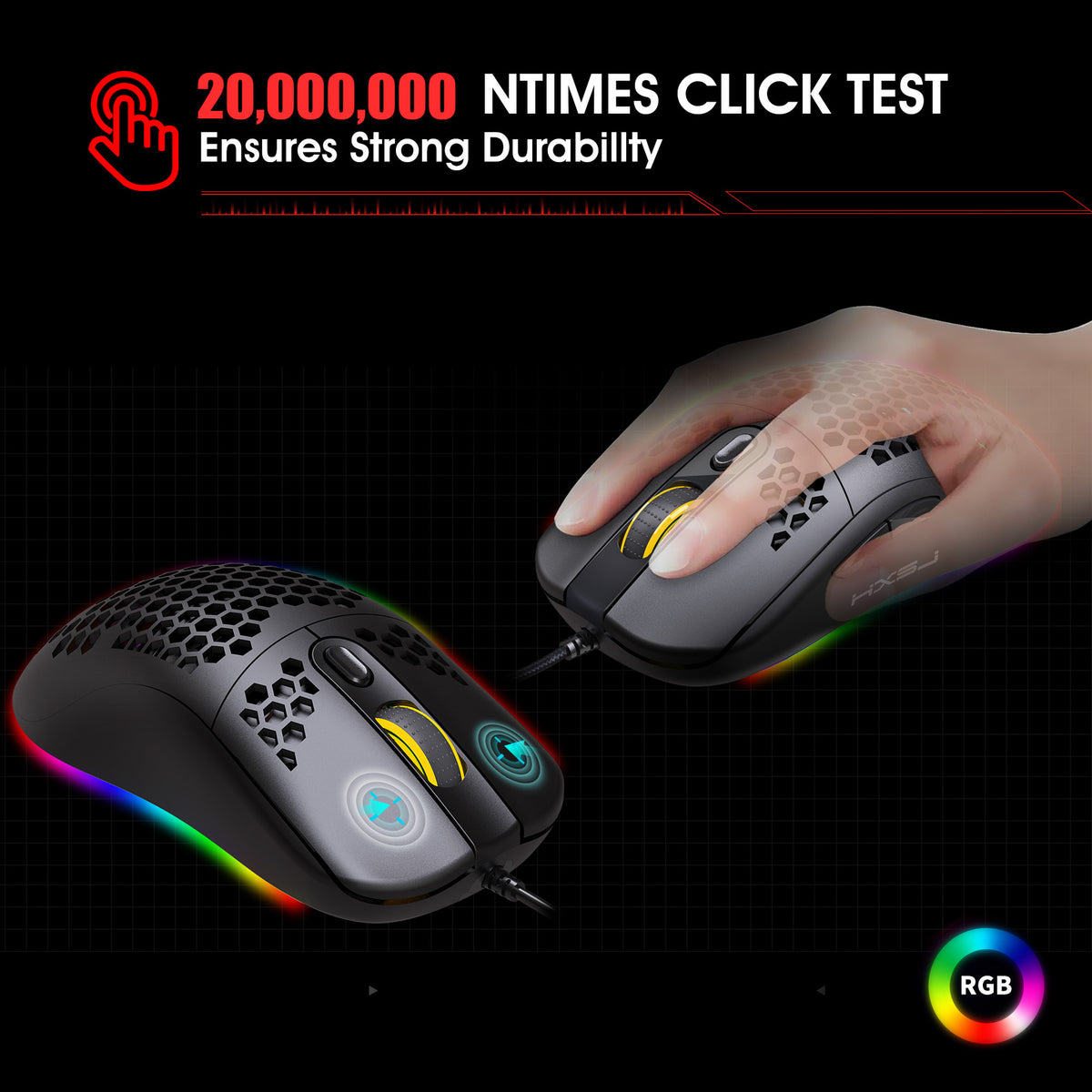 Wired RGB Hollow-Shell Gaming Mouse