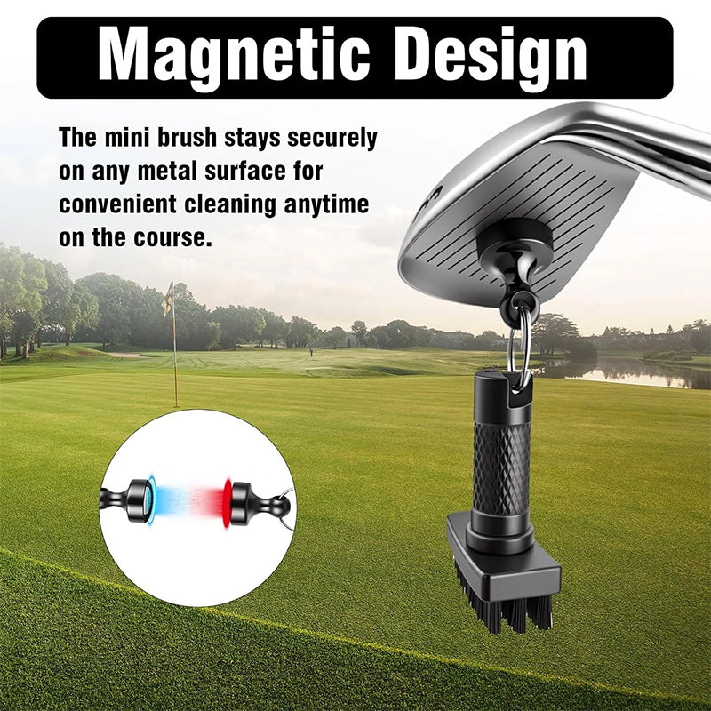 Magnetic Golf Club Cleaning Brush with Groove Pick