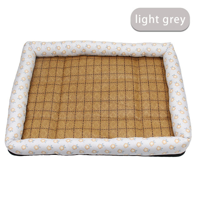 Summer Cooling Pet Bed Mat – Breathable Mesh Center, Padded Bolster Edges | Dogs & Cats | S–XXL | 7 Colors