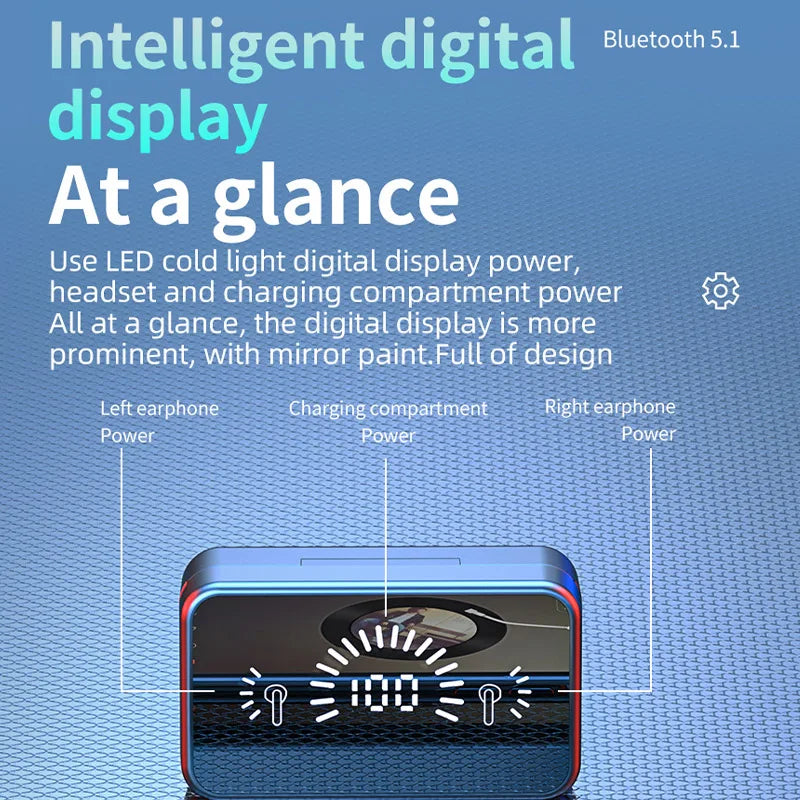 S20 TWS Bluetooth Wireless Earbuds with Digital Display Charging Case