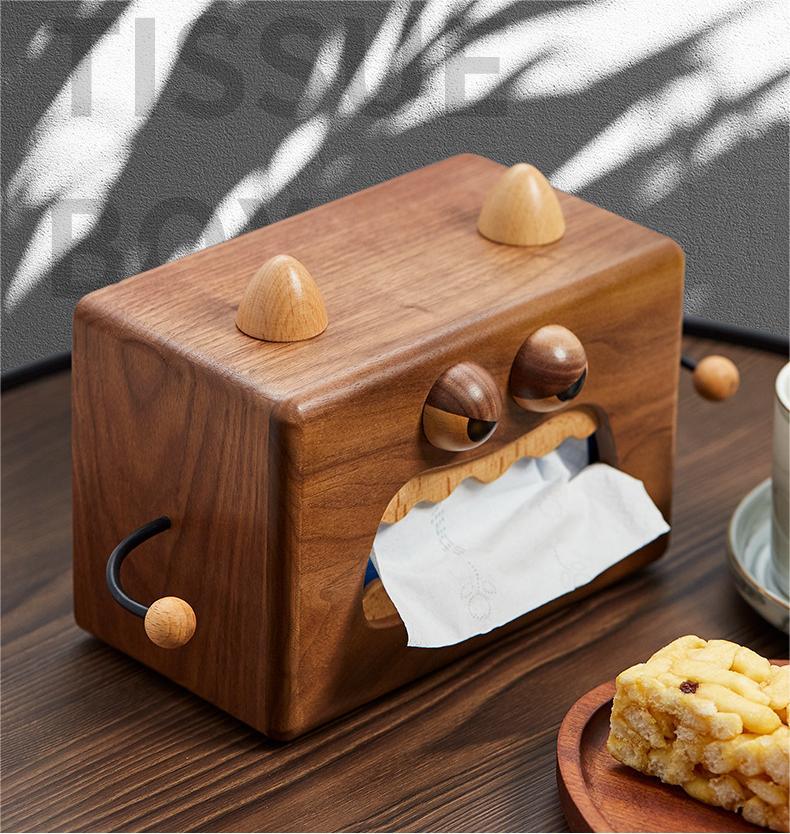 Small Monster Wooden Tissue Box Holder