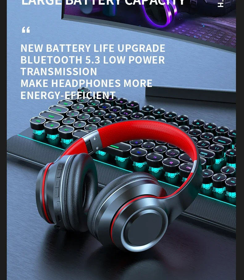 DR90 Wireless Bluetooth Headphones – Heavy Bass, Long Battery Life, TF Card & EQ Support