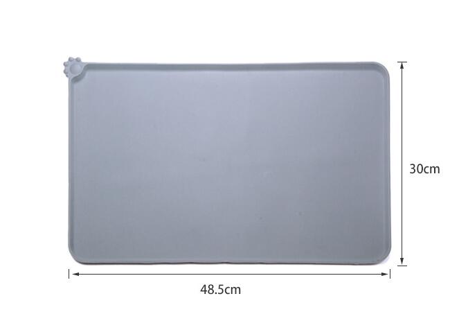 Silicone Pet Feeding Mat with Raised Edges – Waterproof, Non-Slip, Easy Clean | Dogs & Cats | Grey or Black