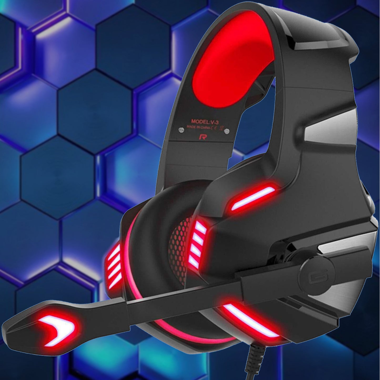Wired RGB Gaming Headset with 50mm Drivers and Adjustable Microphone