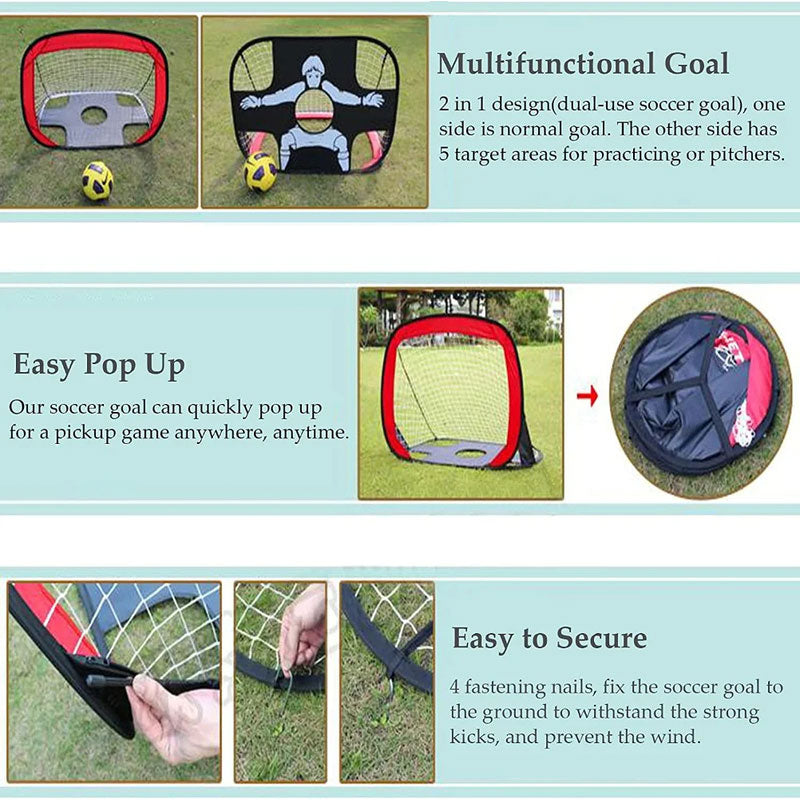 Portable Pop-Up Soccer Goal with 5-Target Training Net