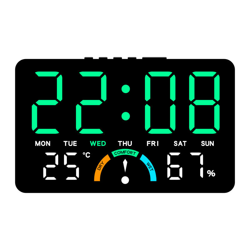 Large LED Digital Alarm Clock with Temperature, Humidity & Comfort Level Display