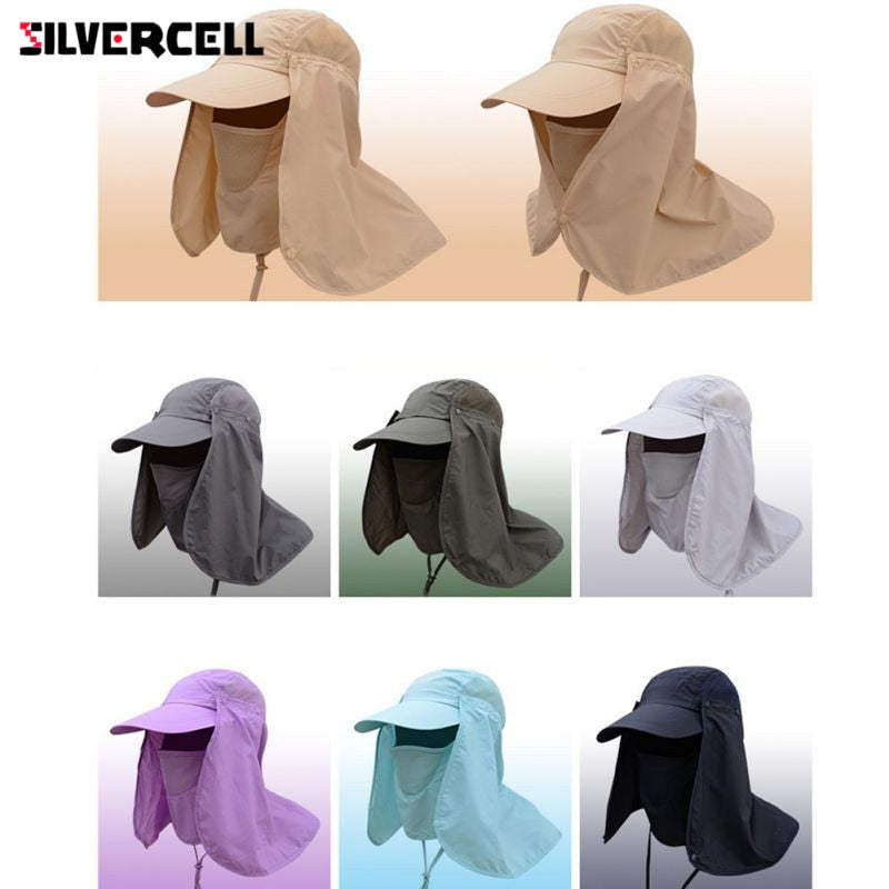 Unisex Flap Sun Hat with Removable Neck & Face Cover