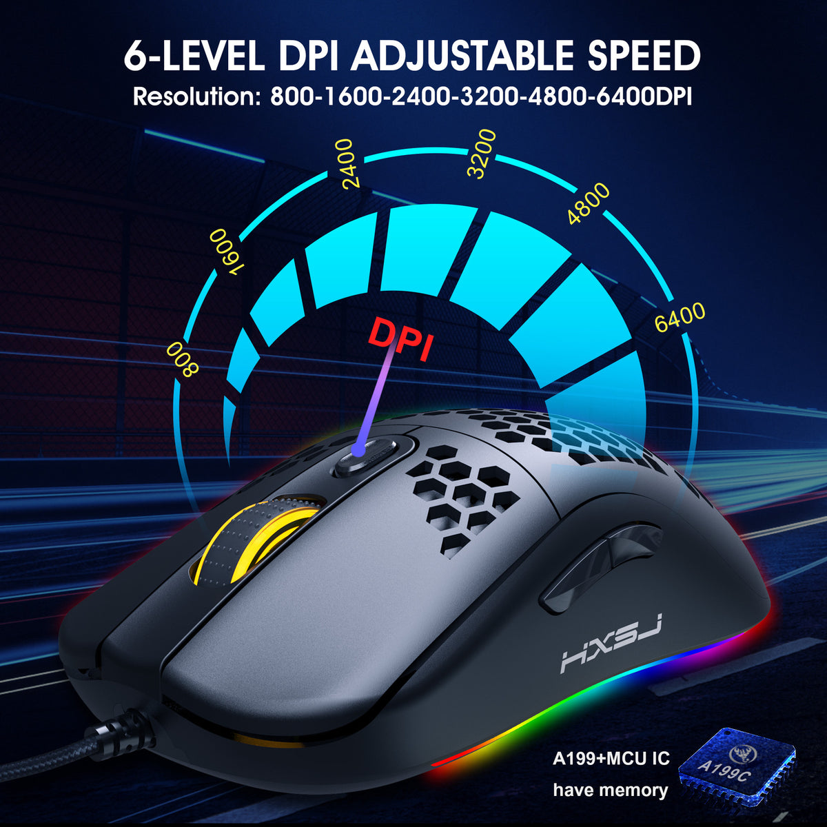 Wired RGB Hollow-Shell Gaming Mouse