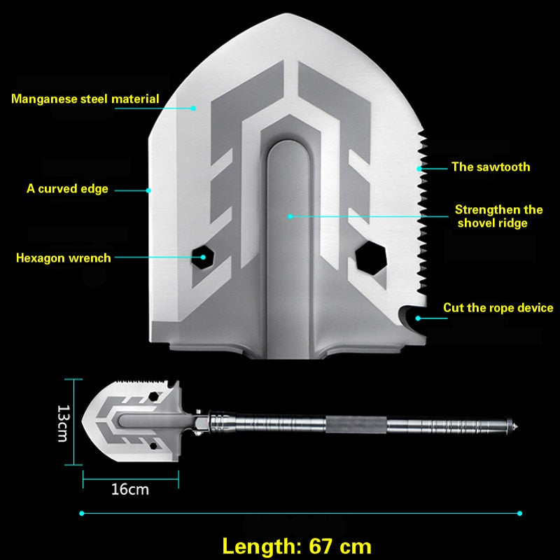 Folding Carbon Steel Multi-Purpose Camping Shovel