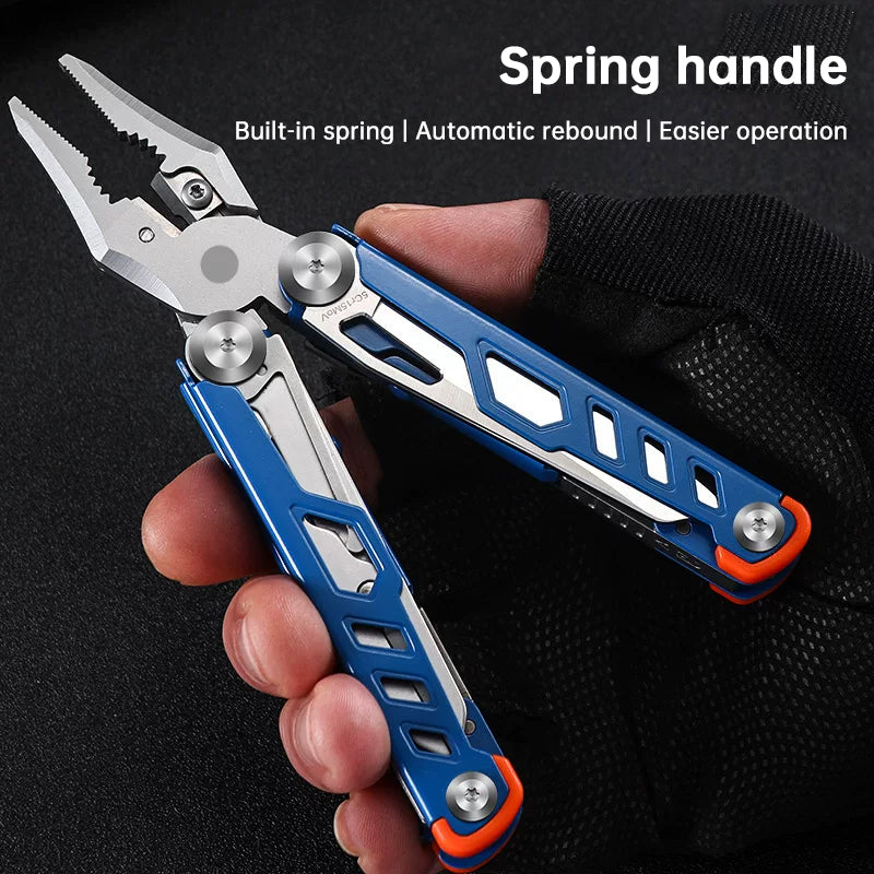 Compact Folding Multi-Tool with Pliers, Knife and Nail Puller