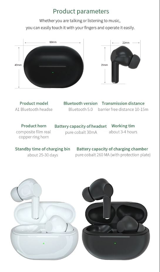 TWS Bluetooth 5.0 Wireless Earbuds with Charging Case